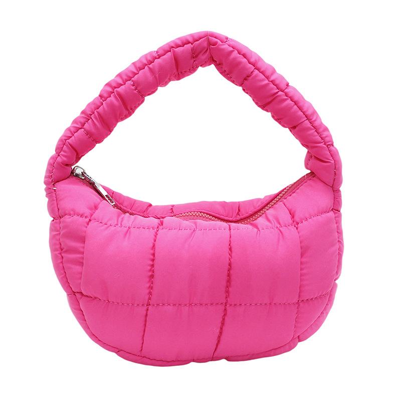 Korean niche fashionable pleated cloud bag female foreign style solid color personalized hand carry cotton clothes bag