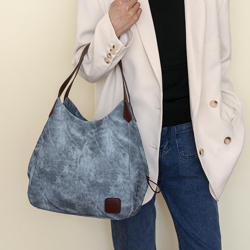 Mammaveske Stor Kapasitet Tote Bag Dame Skulderveske Ensfarget Crossbody-veske