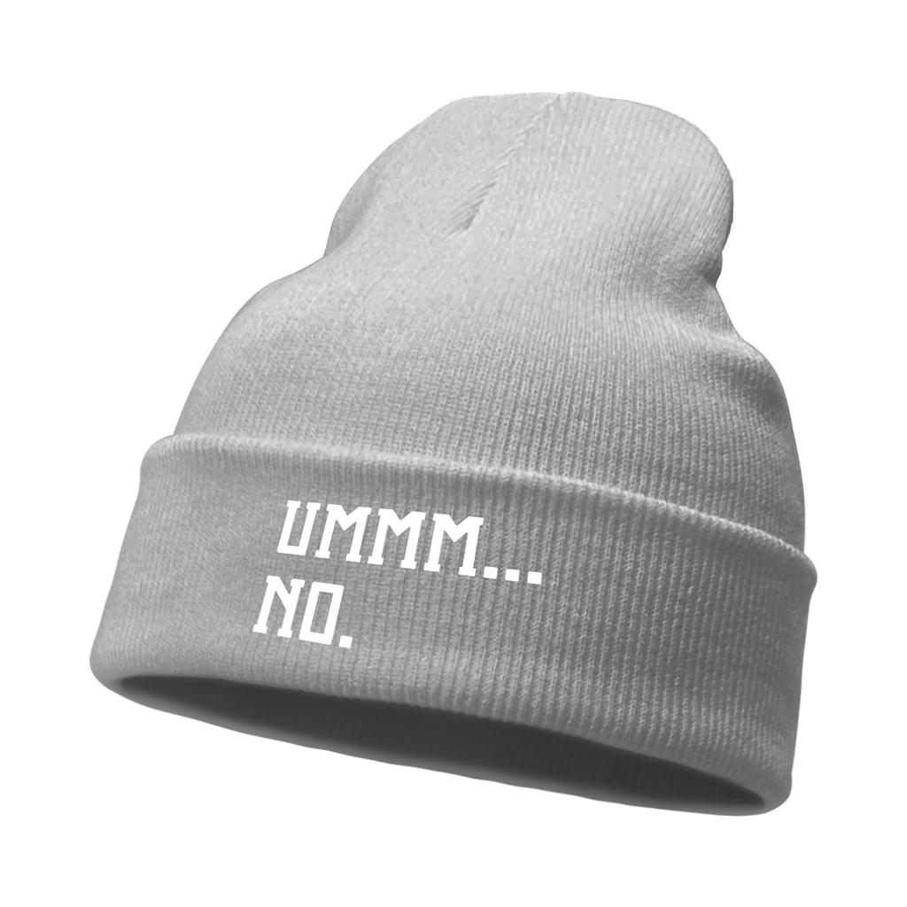 Warm Winter Hats Casual Hat Beanie "UMMM...NO."Print Woman Cap Headwear Soft Knitted Cap Beanie Perfect For Outdoor Sports