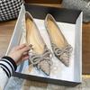 Fashion Woman Flats Elegant Party With Bow Moccasins Slip-on Black Chic Point Comfortable Beau Today 2025 Trend Offer 39 Shoes for Women
