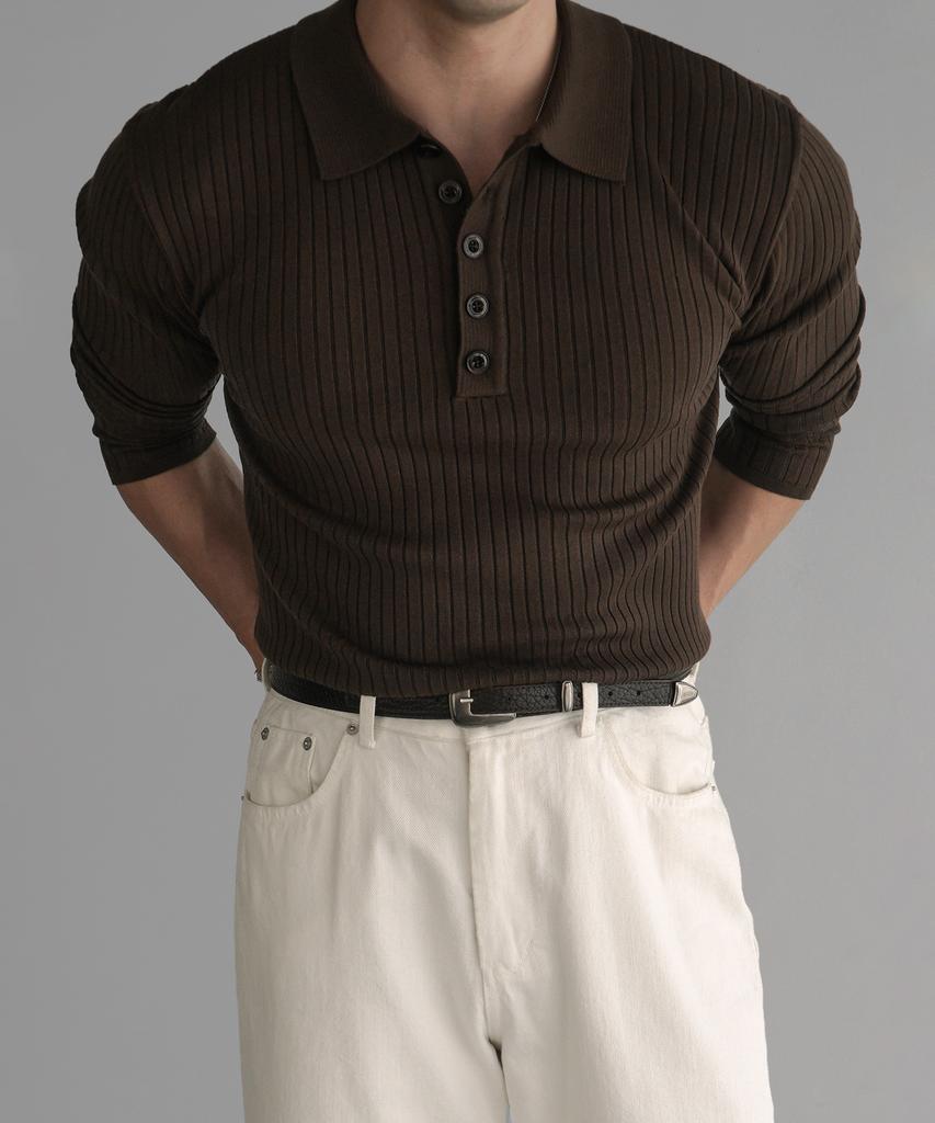 Baulopeulodeogteu Lip Collar Knit [Brown]