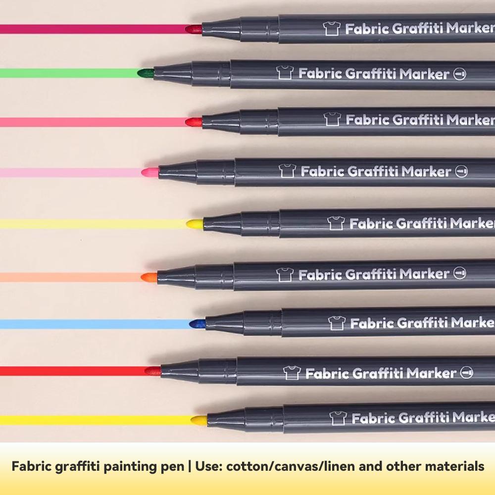 6colors/Set Fabric Paint Marker Pen Clothes Textile Waterproof Diy Crafts T-Shirt Bag Shoes Permanent Art Graffiti Color Markers