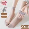 Langsha Women's Ultra-Thin Crystal Silk Short Socks