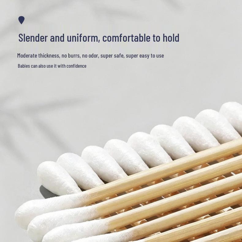 Disposable Double-Ended Cotton Swabs for Home and Salon Use, Small Fine Tip Makeup and Cleaning Swabs