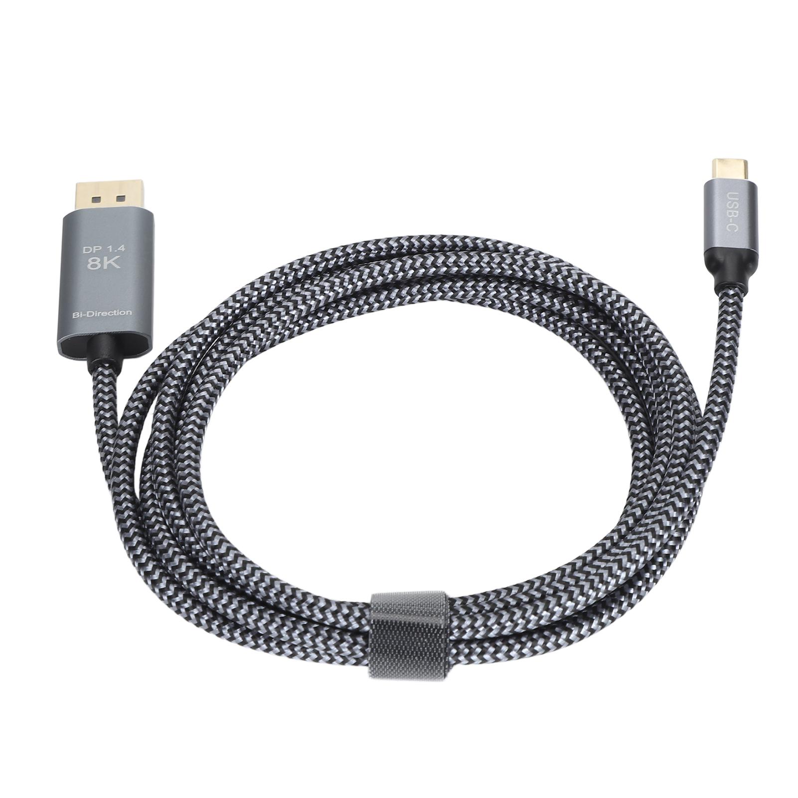 

USB C to Displayport Cable Professional Plug and Play Supports 8K 60HZ Bidirectional Transmission