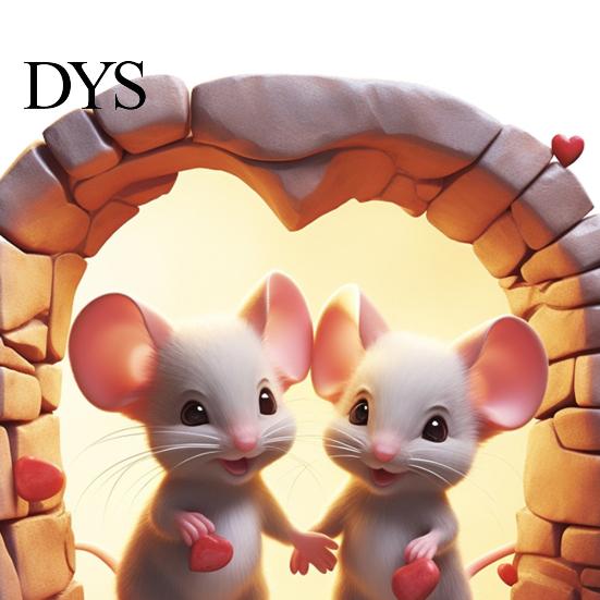 Peel Stick Animal Decals Mouse Hole Wall Decal, 3D Illusion Couple Mice Stickers, Removable Waterproof Adhesive and Art for Bedroom Staircase