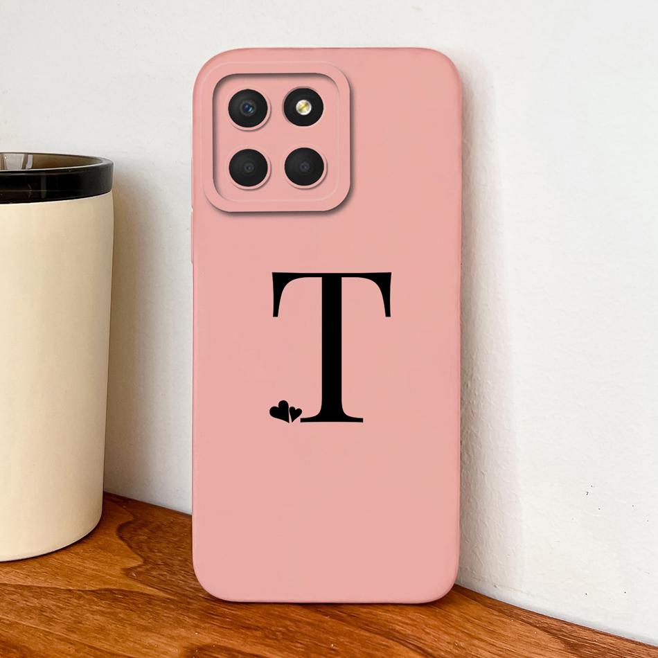 For Honor X8 X8A X8B X8C Case Simple Heart Letters Full Protection Phone Cases For Honor X 8 5G Soft Liquid Silicone Back Covers