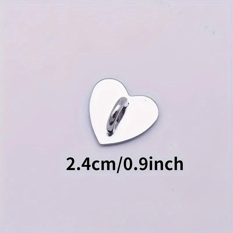 2 Pièces Porte-Charme de Téléphone en Métal en Forme de Cœur Cœur d'Amour Anneau de Doigt pour Téléphone Crochet Auto-Adhésif pour Support Arrière de Téléphone Portable