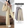 Women Summer Ice Silk Wide Leg Pants High Waist Draped Loose Lazy Style Yamamoto Casual Trousers With Pockets