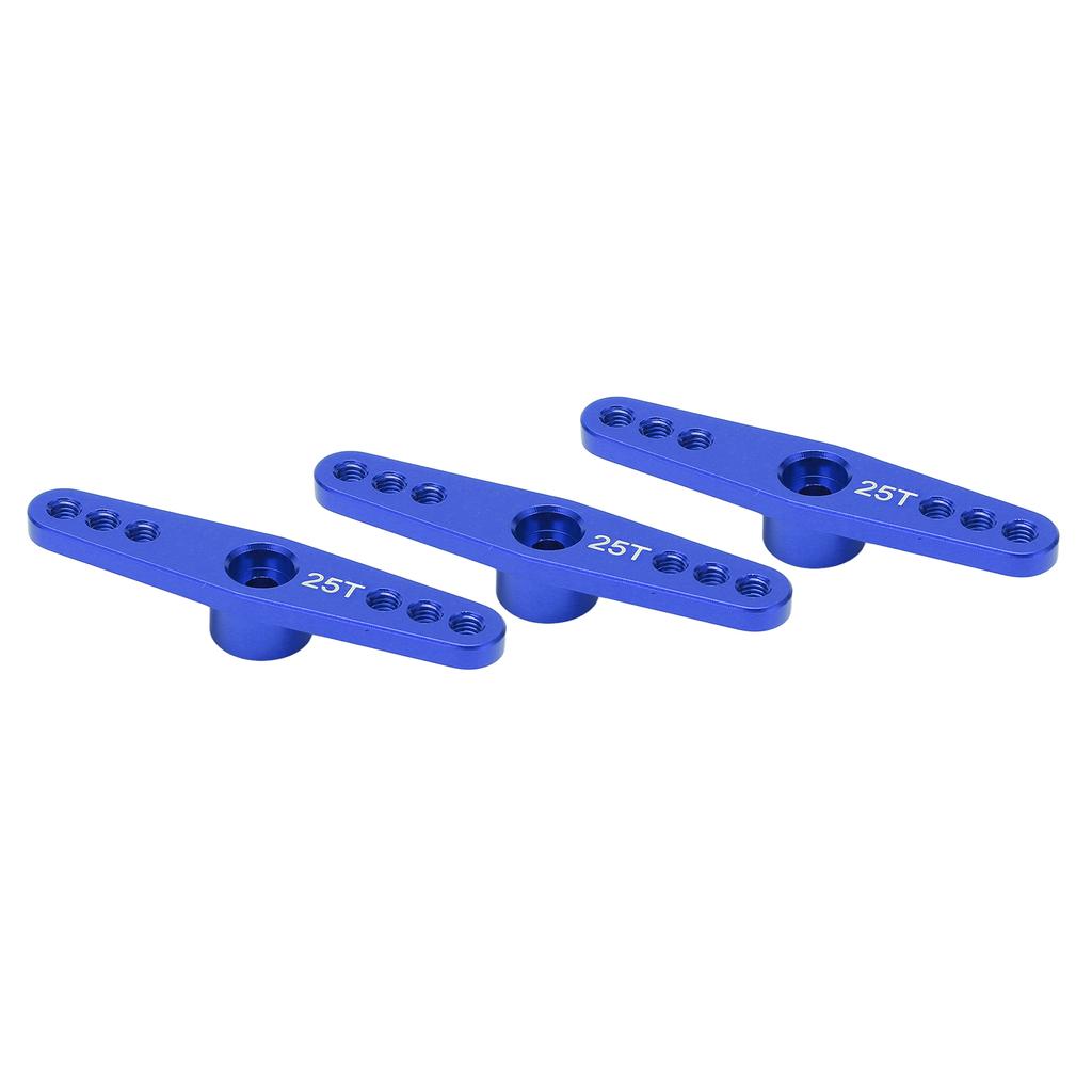 3Pcs 25T Aluminum Alloy RC Servo Arm Horn Long Type for 1 10 Remote Control Car Upgrade PartBlue