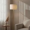 Lampenschirm mit E27-Fassung Zylindrisch Leinen Beige Trommel-Lampenschirm für Tischlampen,