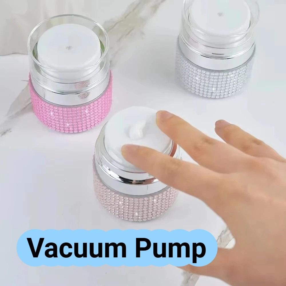Luxury Rhinestone Cream Lotion Jar Vacuum Pump Face Cream Dispenser Cosmetic Cream Bottle Travel