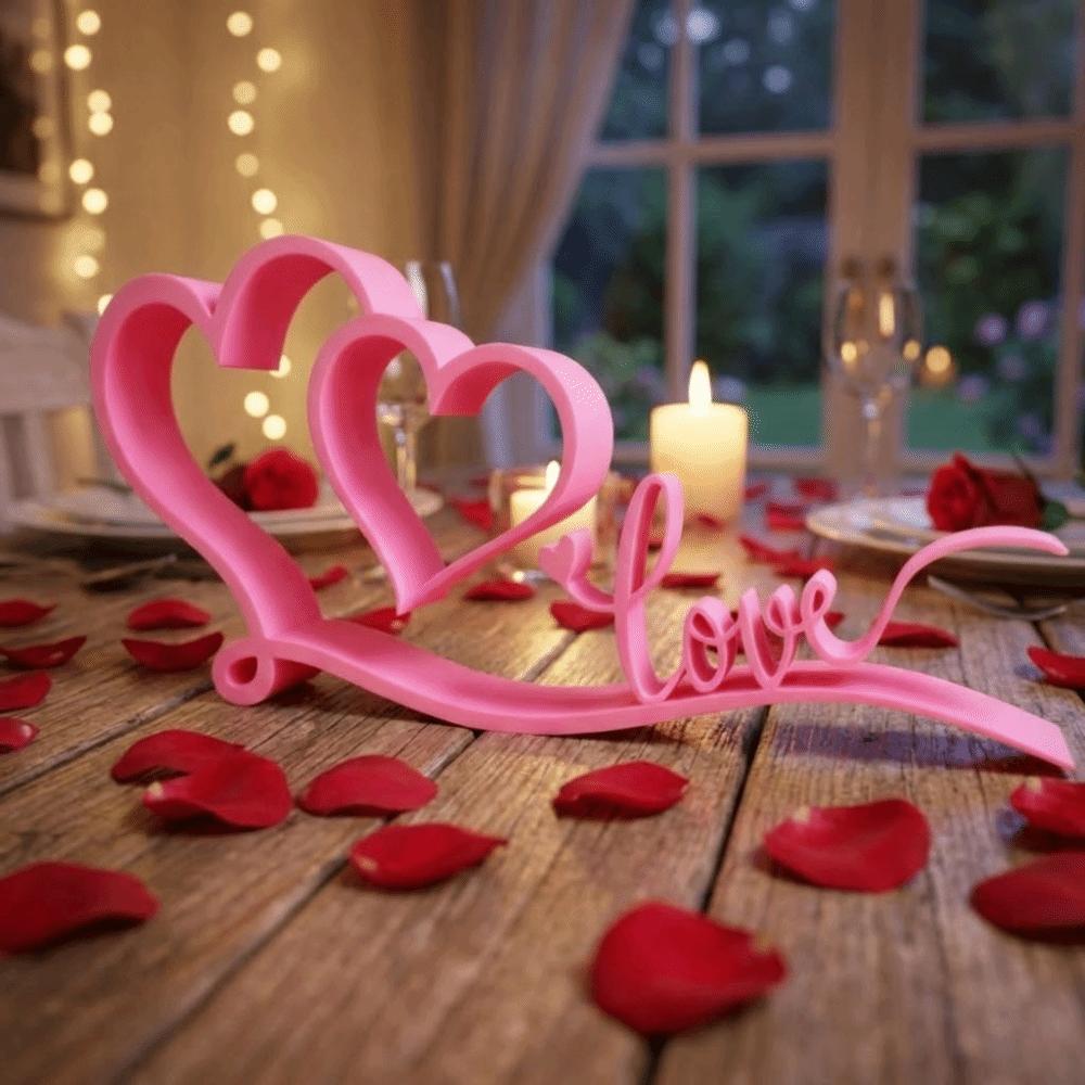 3D Print A Little Sign To Say I Love You Ornament Pink Art Craft Valentine Day Decorations Handmade Red Love Heart Ornaments