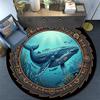 Whale Mechanical Window Round Area Rug Under Office Chairs Bedroom Living Room Home Decor