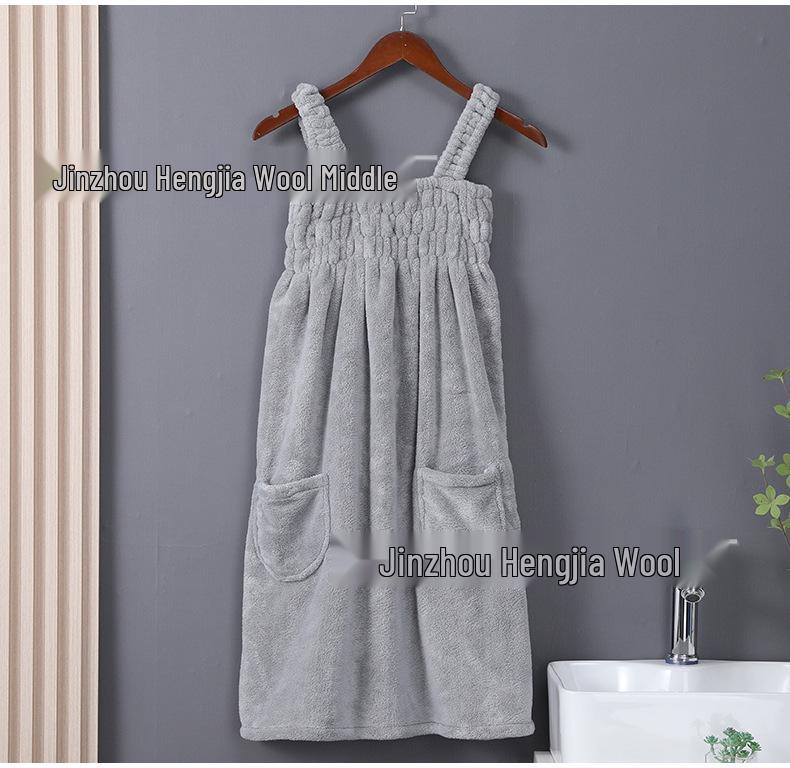 Women's Wrapable Cotton Bath Towel - Quick-Drying, Absorbent, Wearable Skirt with Pocket (2024 Summer Edition)