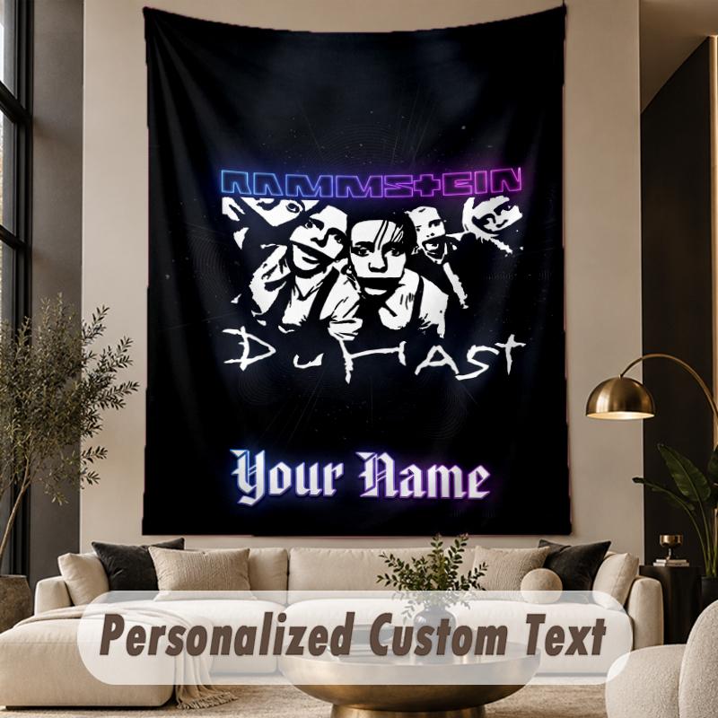 Custom Text Tapestry Rammstein Print Wall Tapestry Indoor Living Room Wall Decor