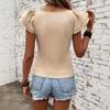 Women's Summer Knitted Hollow Short-sleeved New Slim Casual Tops