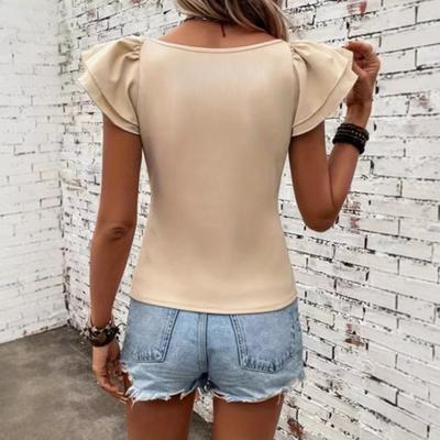 Women's Summer Knitted Hollow Short-sleeved New Slim Casual Tops