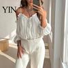 Top Camicie Casual da Donna per Tutti i Giorni, Camicia a Maniche Lunghe Puff con Vestibilità Larga, Pullover Sling Senza Spalle Traspirante a Colore Puro per Lavoro Feste