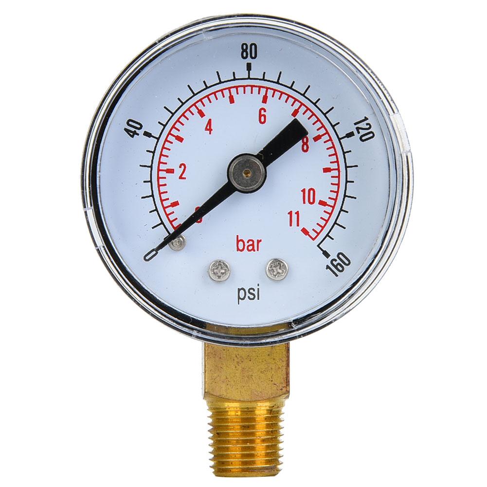 Mechanical Pressure Gauge 18inch BSPT Bottom Connection for Air Oil Water (0200psi 014bar)