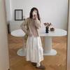 Real Shot Stand-up Collar Double Zipper Design Sense Solid Color Arm Fringe Long Sleeve Loose Lazy Wind Knitted Jacket Cardigan Women