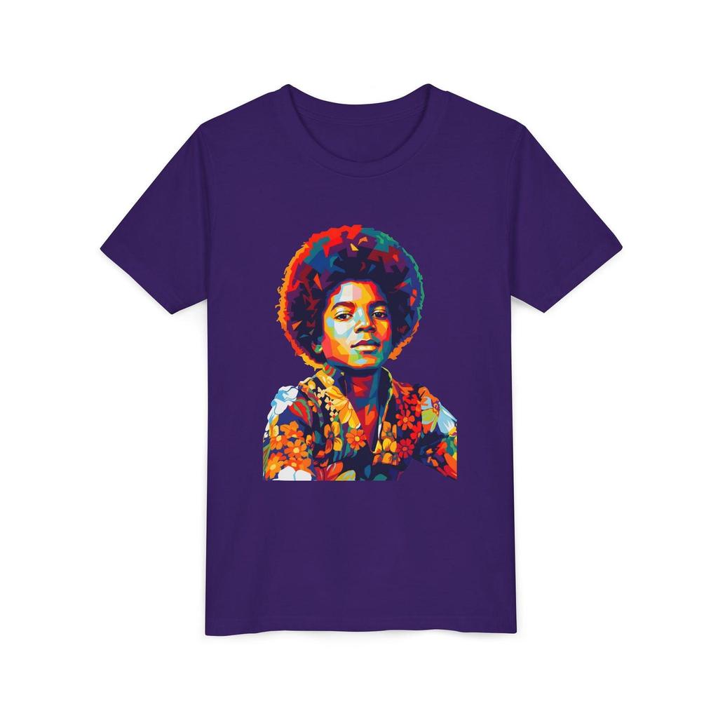 Young MJ Retro Portrait T shirt – Colorful Pop Music Graphic Tee | Shirt for Kids