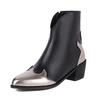 Fashion Autumn/Winter New Pointed Toe Chunky Heel Ankle Boots for Women Elegant Modern Cossacks Chelsea Boots Black Green Red