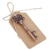 12pcs Vintage Key Shape Bottle Opener Alloy Key Ring Copper Keychain with Tags