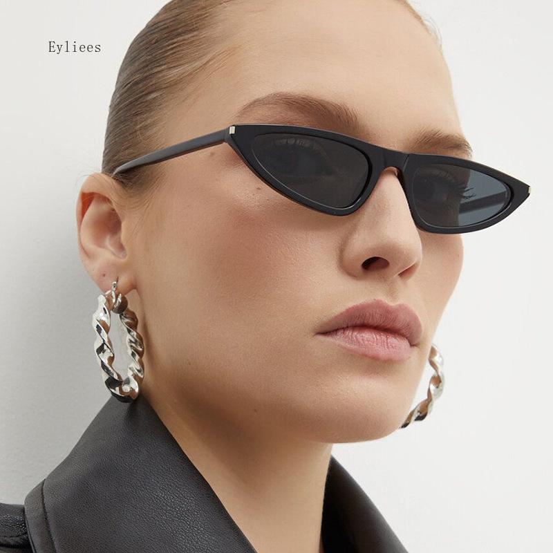 Diseño de Marca Retro Gafas de Sol Ojo de Gato Mujer Lujo Sexy Alta Calidad Negro Montura Pequeña Gafas de Sol Oculos Feminino De Sol