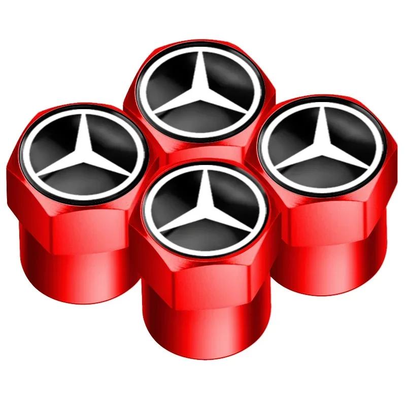 AABIC1 Car Tire Valve Stems Cap Knurling Style Tire Valve Cap Tire Wheel Stem Air Valve Cap For Mercedes Benz W211 W204 W210 CLA GLA1