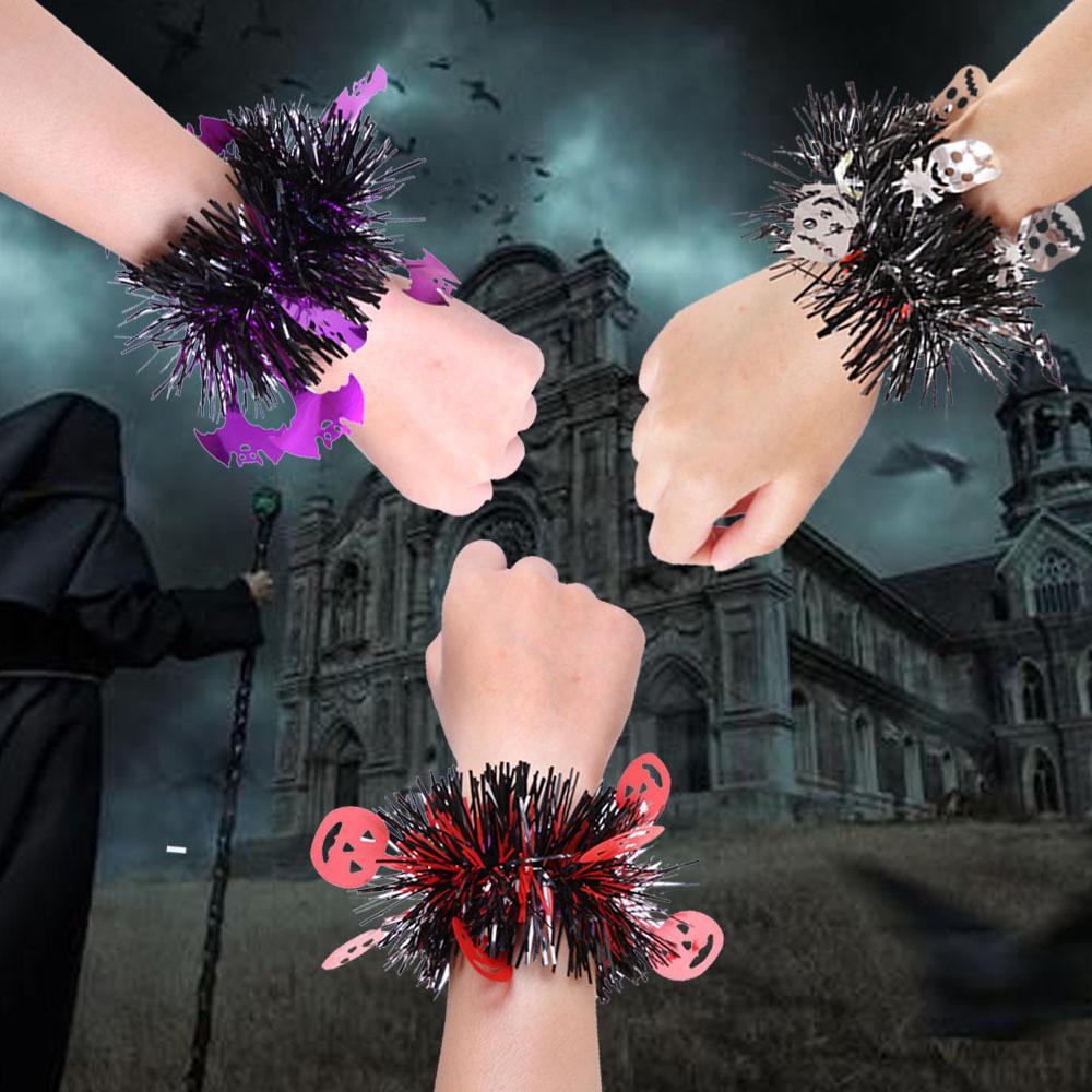 Halloween Creative Decoration Wristbands Featuring Pumpkin And Bat Designs Parties For