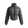 Womens Short Puffer Jacket Fall Winter Warm Slim Fit Cotton Coat Stand Collar Zip Up Casual Commute
