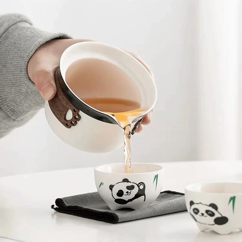 Panda Travel Ceramic Tea Set