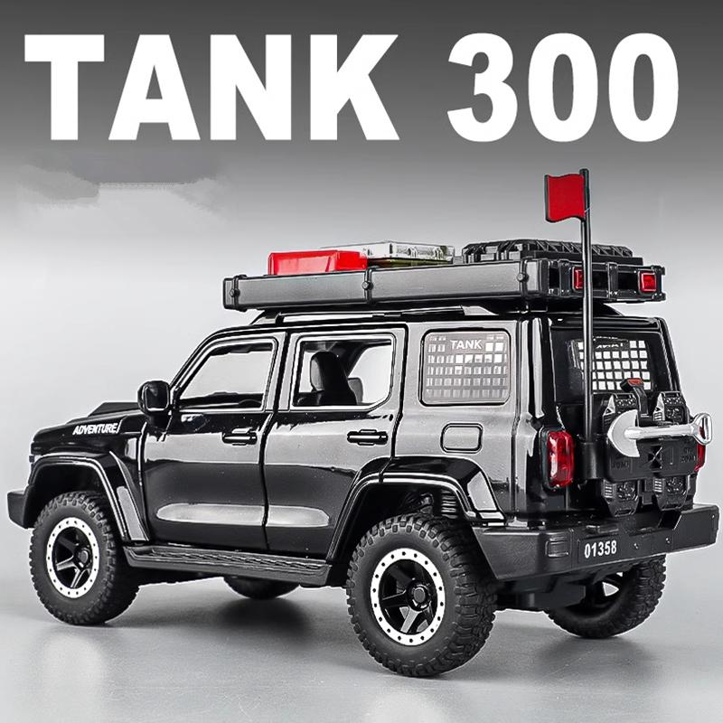 Off-Road Modified Version 1:24 Tank 300 Suv Alloy Car Model Diecasts Metal Off-Road Vehicles Car Model Sound Light Kids Toy Gift