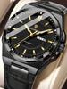 POEDAGAR Fashion Man Wristwatch Waterproof Luminous Date Week Business Quartz Watches Leather Sport Clock Reloj Hombre