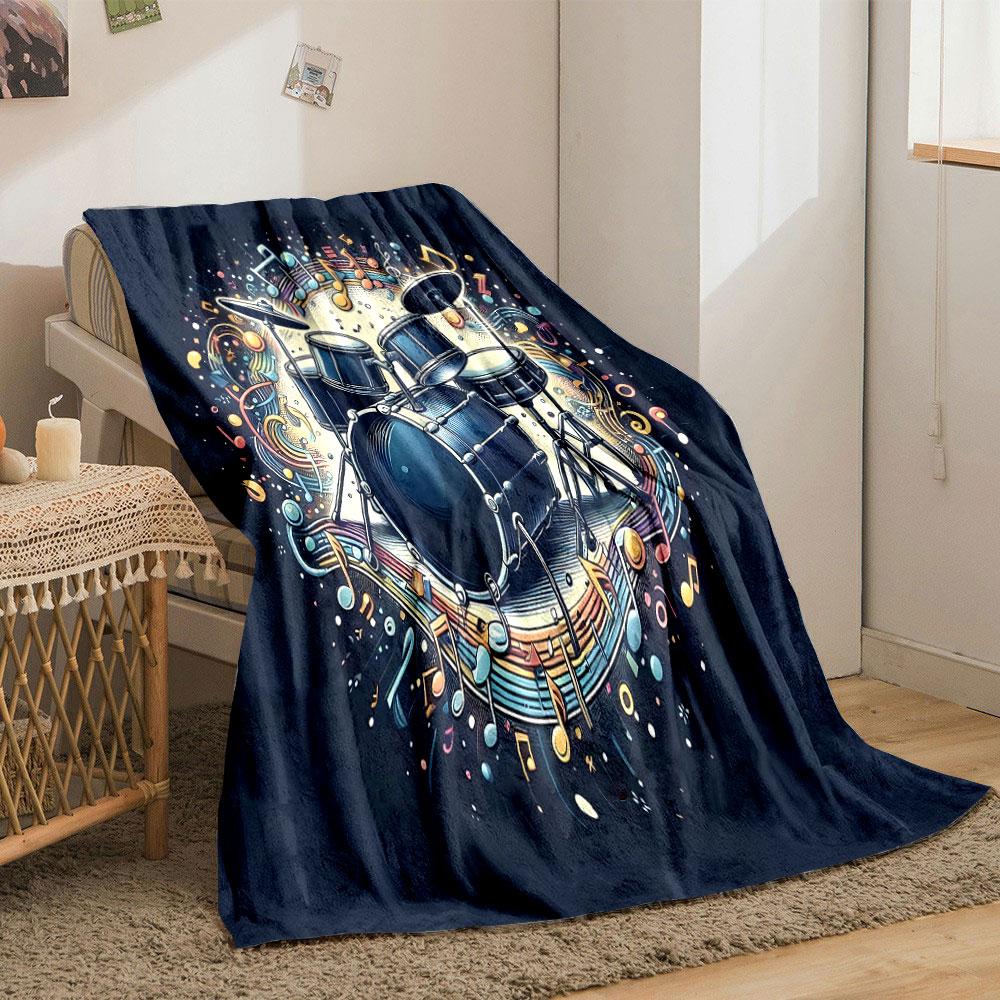 Drum Kit Melody Burst print blanket soft and cozy perfect for the living room bed sofa or a nap,gift