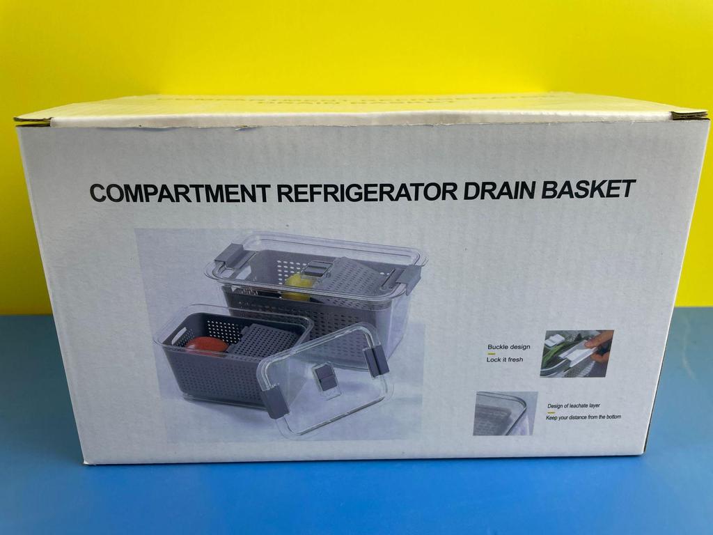 Large Capacity Double-Layer Transparent Food-Grade Sealable Fresh-Keeping Refrigerator Box