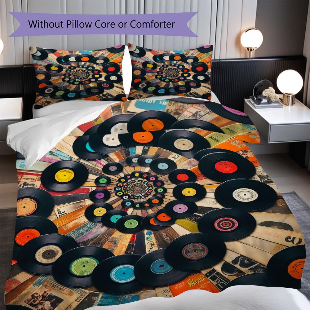1PC Music, Guitar Theme Bedding Quilt Set Quilt Cover Pillowcase Home Decoration Birthday Gift (1 * Duvet Cover + 2 * Pillowcase, Without Core)
