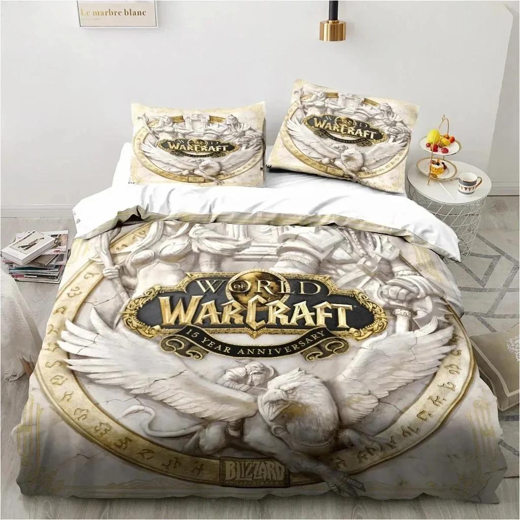 3D Printing World Warcraft Bedding Set Duvet Cover Quilt Pillowcase King Queen Size Boys Adult Gaming Theme