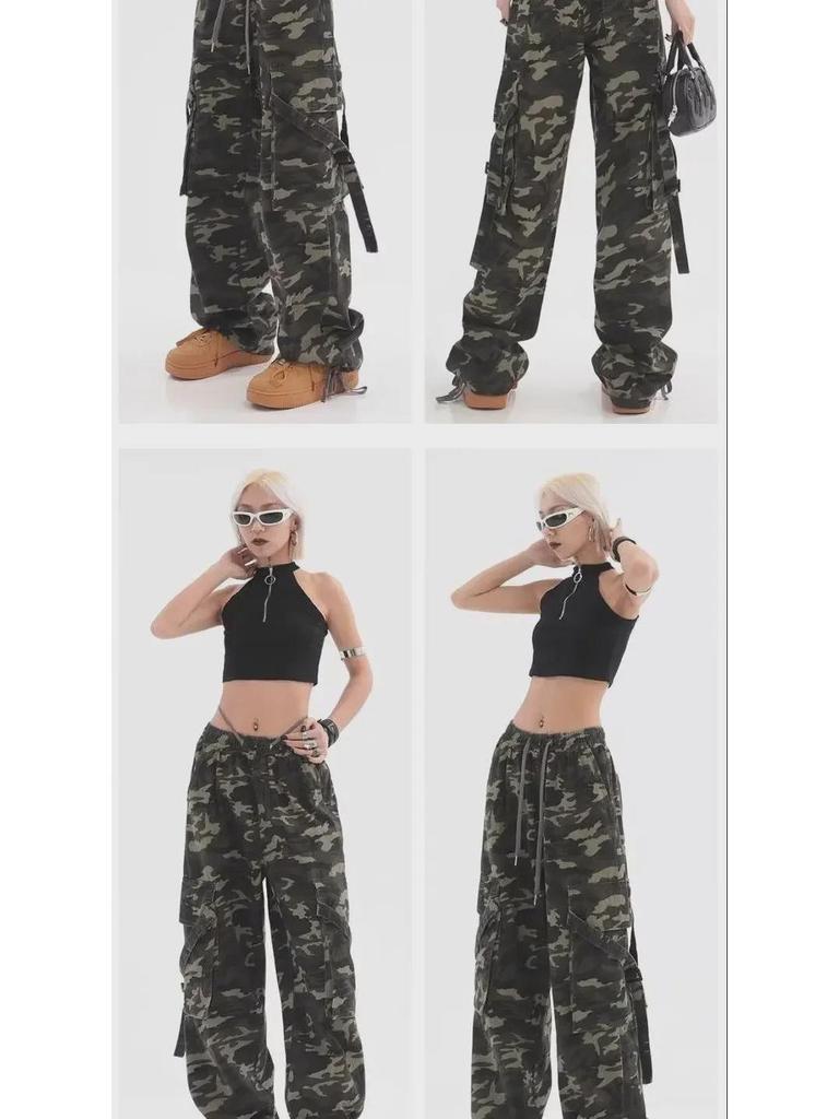 2025 High-Waist Camouflage Denim Freizeithose: Trendiger Unisex-Stil für den Alltag.