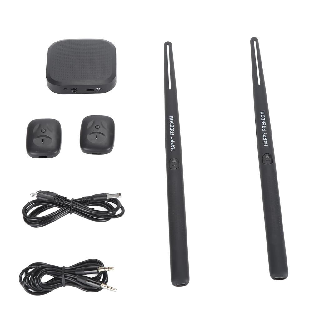 Virtual Electronic Drum Noiseless Air Drumstick Set with Drumstick Portable 3D Motion Sensing Drum Set for and Kids Set, Pedals, Beginners, Adults,