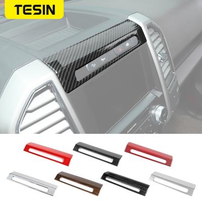 TESIN ABS Panel de Interruptor de Luz de Emergencia para Coche Cubierta Decorativa Adhesivos de Recorte para Ford F150 2015 en Adelante Accesorios Interiores de Coche