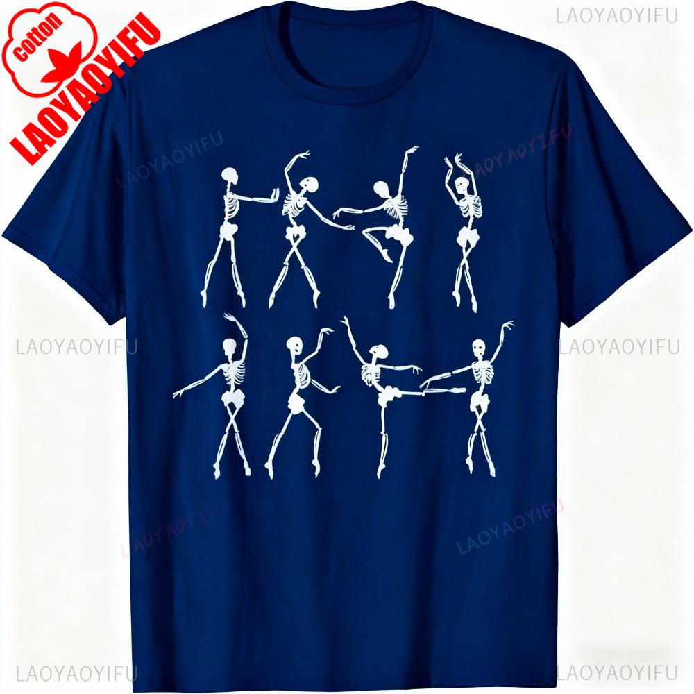 Skeleton Ballerinas Tshirt Ballet Dance Cute Halloween TShirt Women Daily Life Casual Cotton Tops Ballerina Funny Gift Shirt