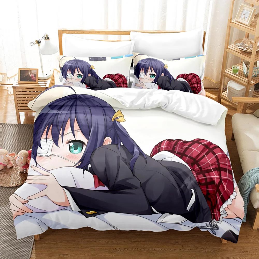 Anime Love Chunibyo Other Delusions Rikka Bedding Set Boys Girls Twin Queen Size Duvet Cover Pillowcase Bed Kids Adult