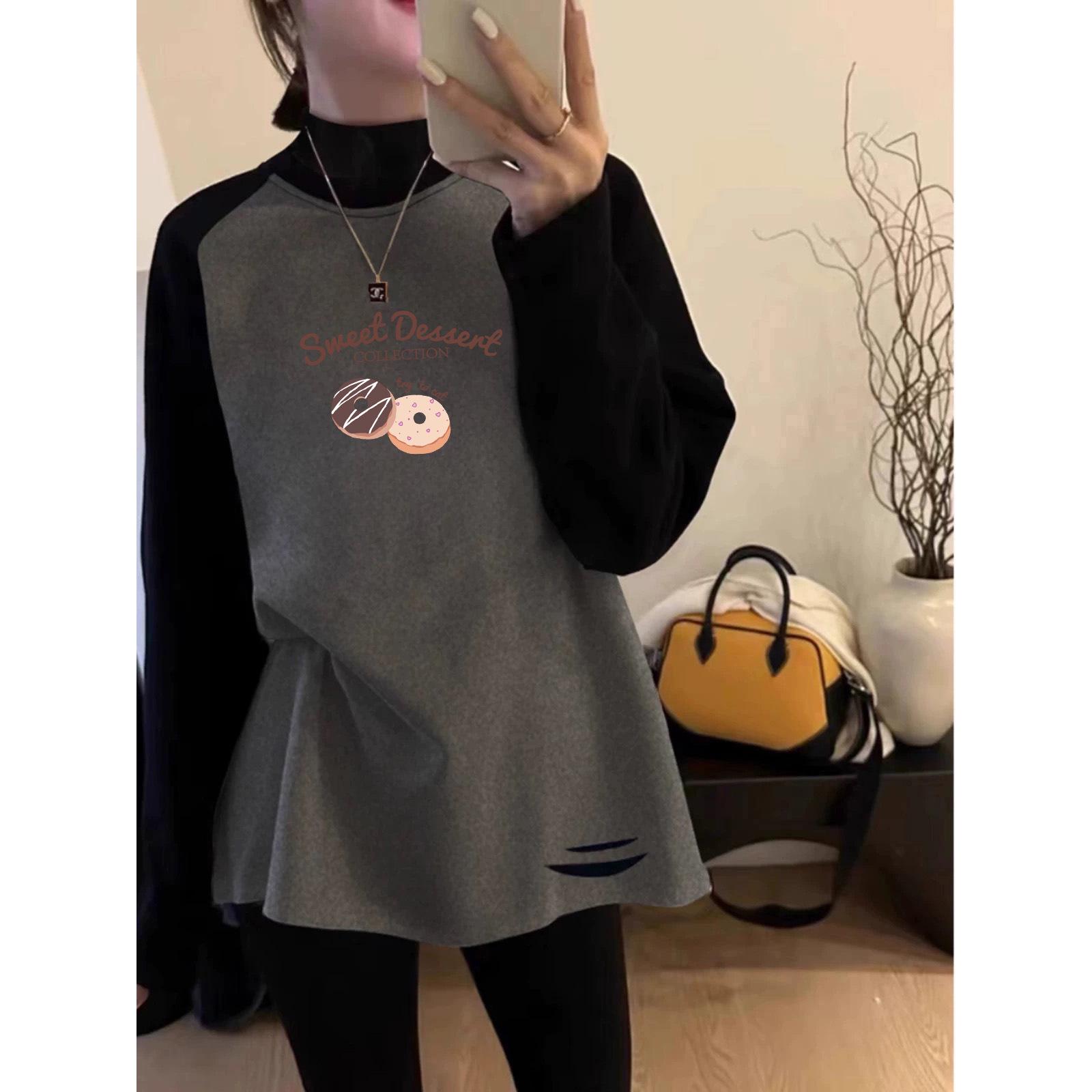 

American Women s Raglan Long Sleeve Shirt - Autumn/Winter Thickened Casual Fashion Top S