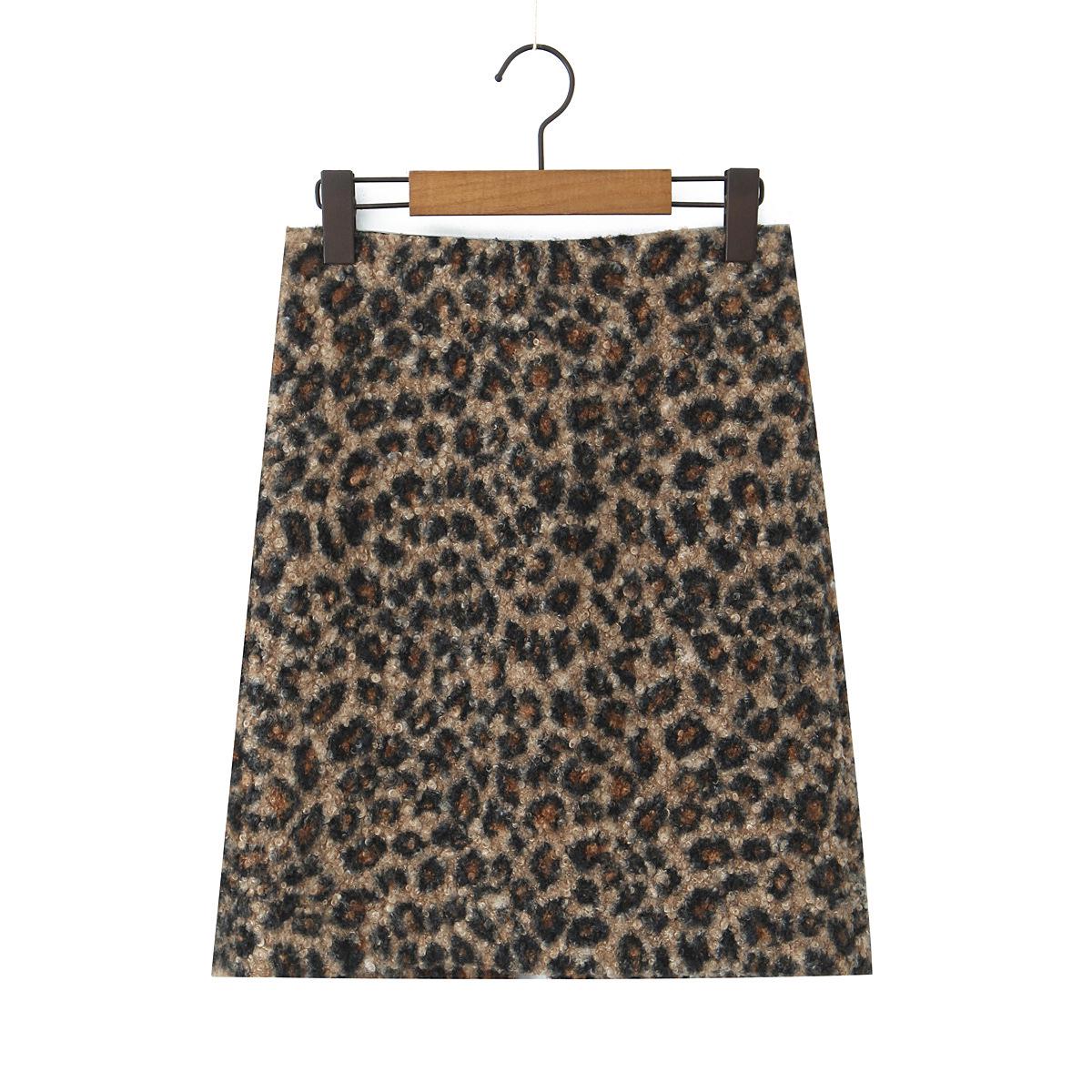 

2026 Spring Animal Print Versatile Straight Skirt for Women Extra Small