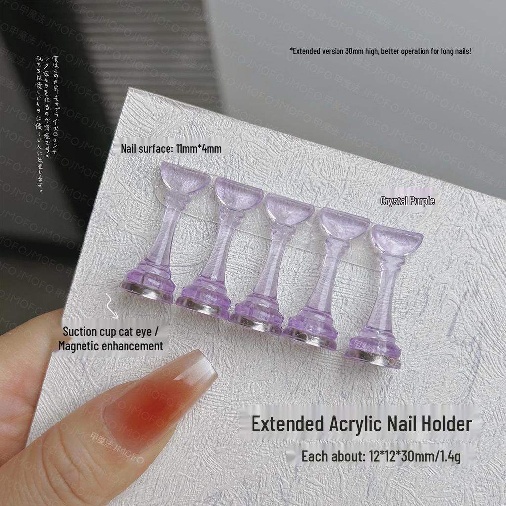 Elevated Manicure Practice Nail Holder - Translucent Pink Display Stand