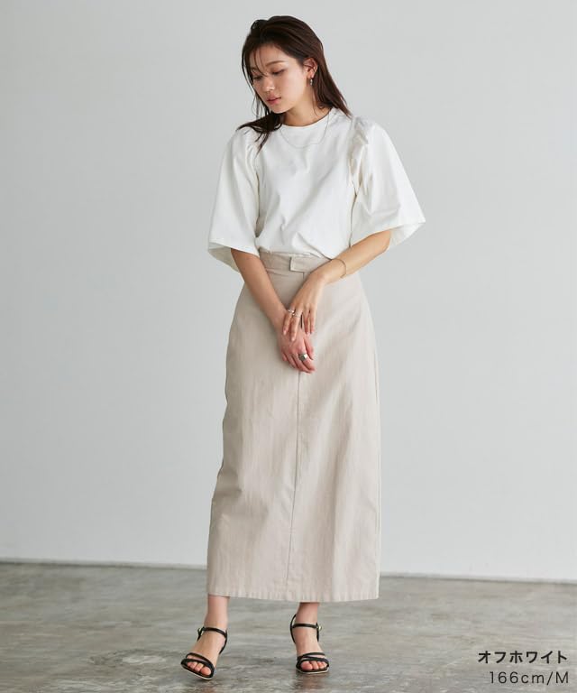 Pierrot Women's Medium Mocha Gray T-Shirt, Gathered Sleeve, Flared Sleeves, 100% Cotton, Washable, Solid Color, Short Sleeve