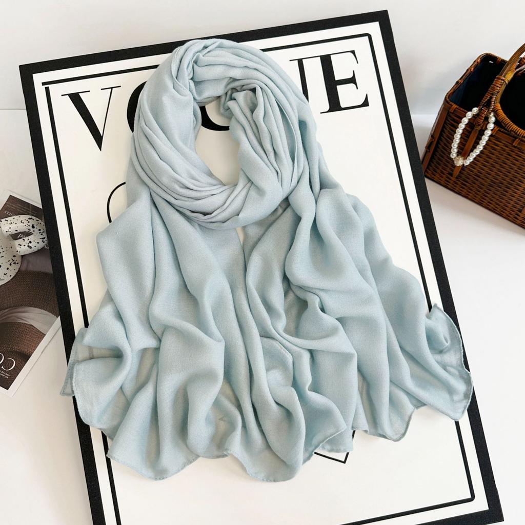 Autumn and winter new imitation cotton and linen scarf women's solid color silk scarf retro khaki monochrome long scarf decorative long shawl