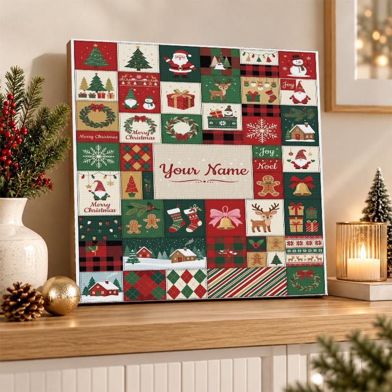 Christmas Custom Name Text 5D Diamond Painting Kit DIY Full Drill Diamond Art Decoration